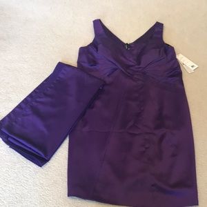 Purple dress with scarf